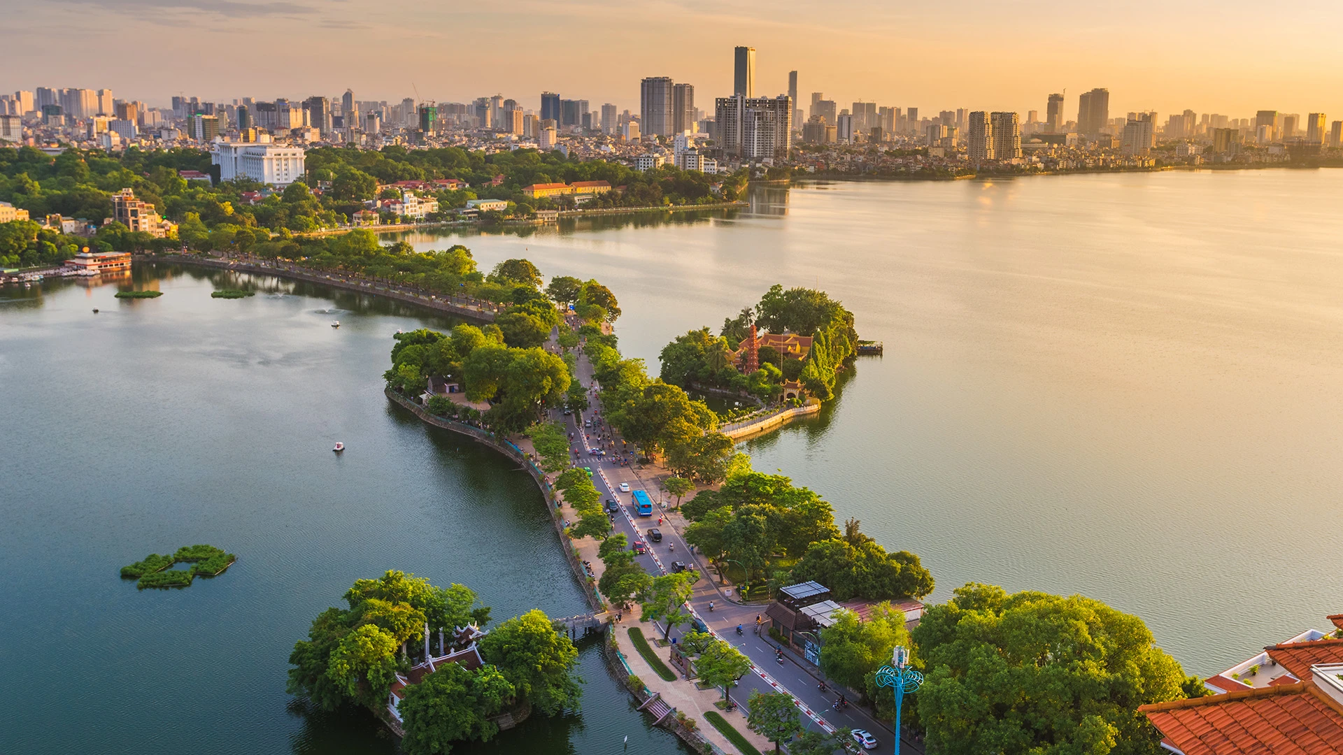 Aerial View Hanoi Vietnam