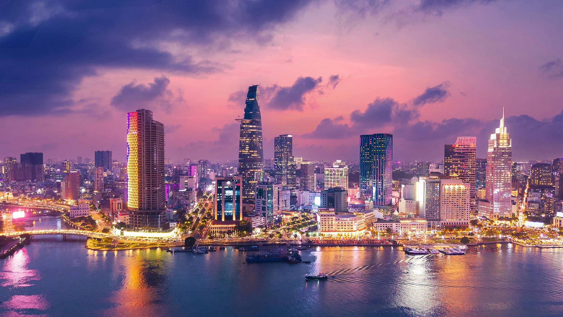 Ho chi minh or Saigon city Skyline, Vietnam