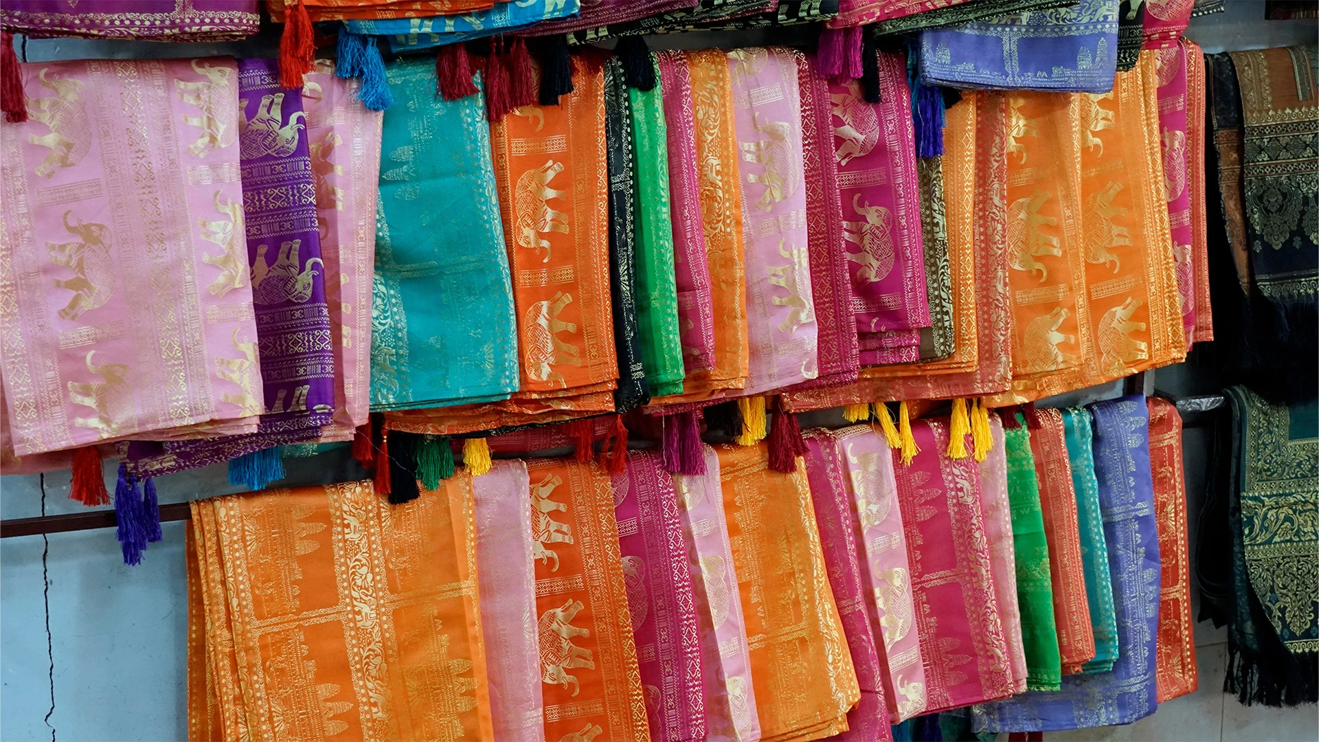 Silk manufacture located on silk island in Cambodia