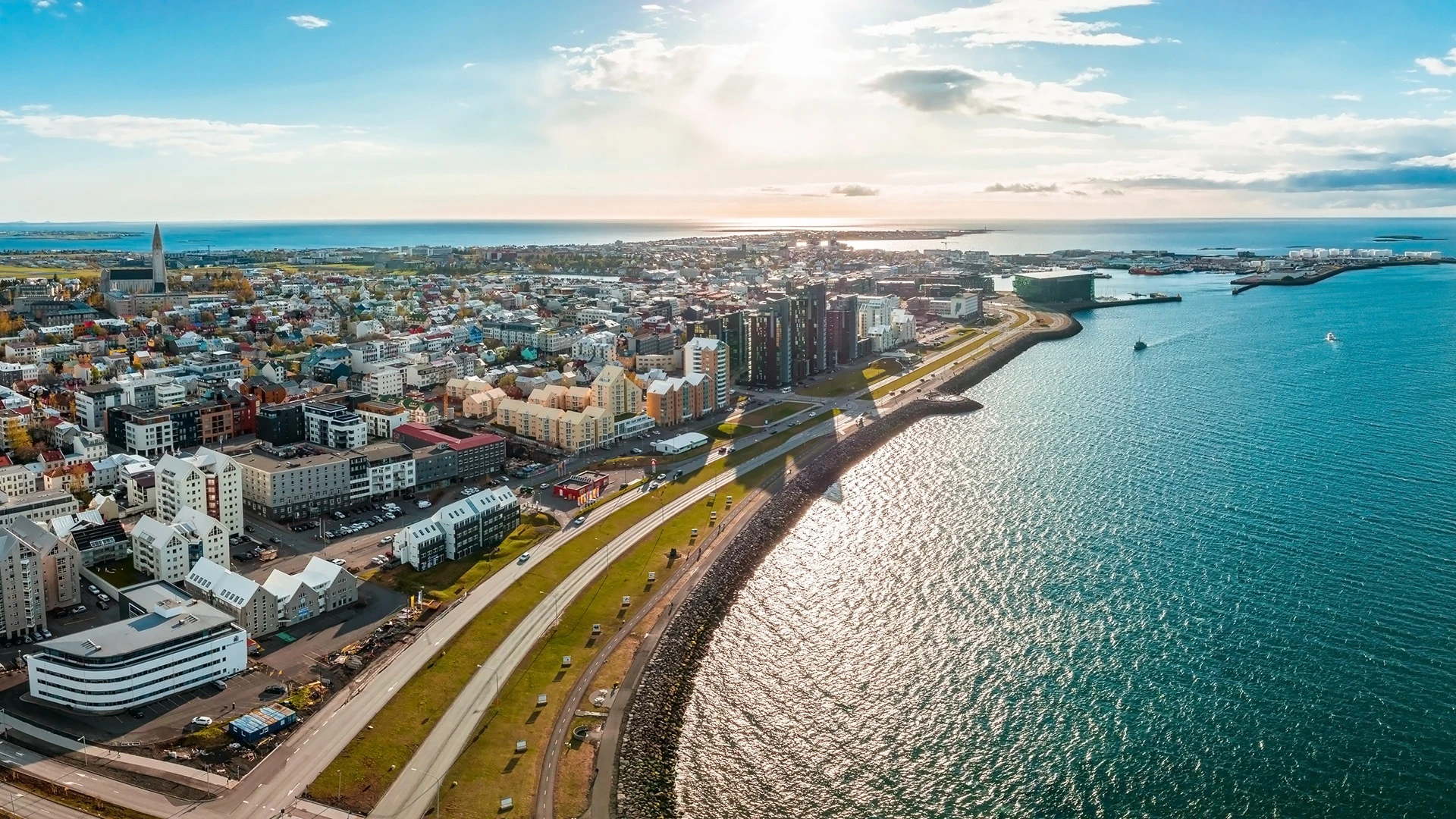 Aerial View Reykjavik Iceland
