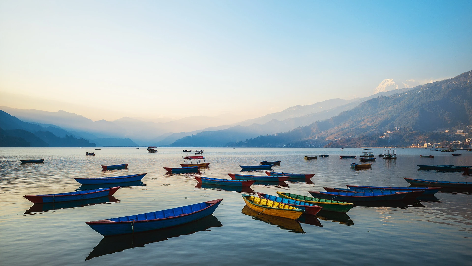Boat on Phewa Lake Pokhara Nepal