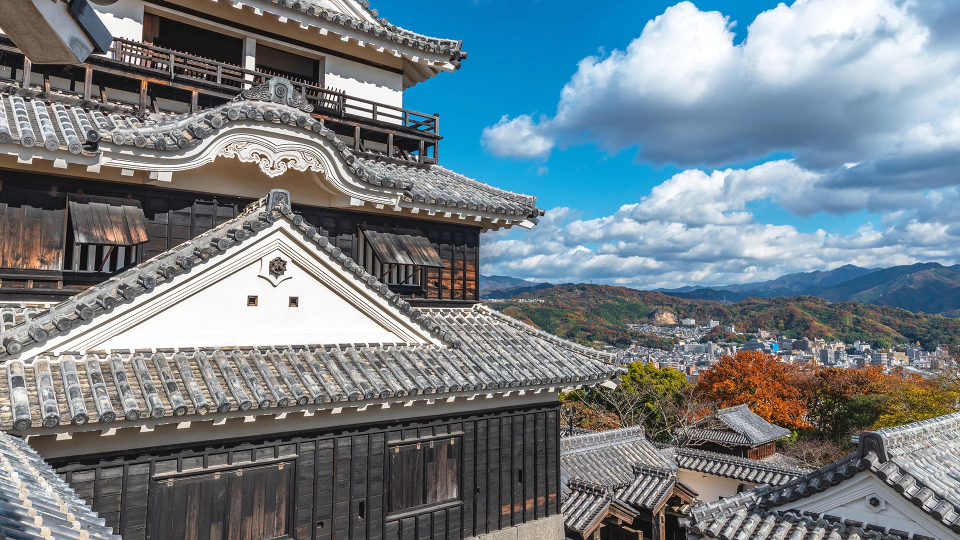 Matsuyama Castle and Cityscape Shikoku Japan