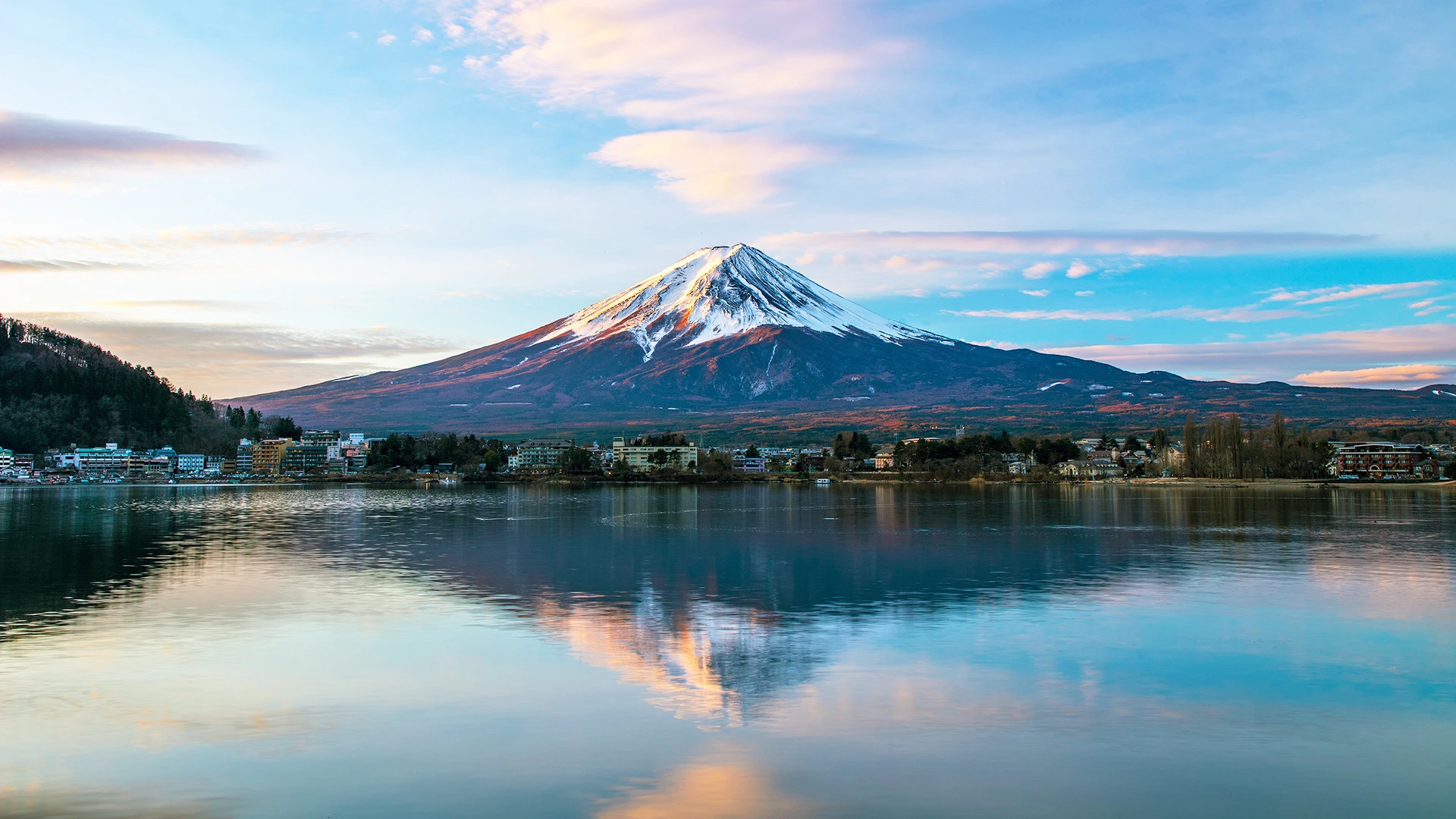 Mount Fuji Reflection Lake Kawaguchi Japan