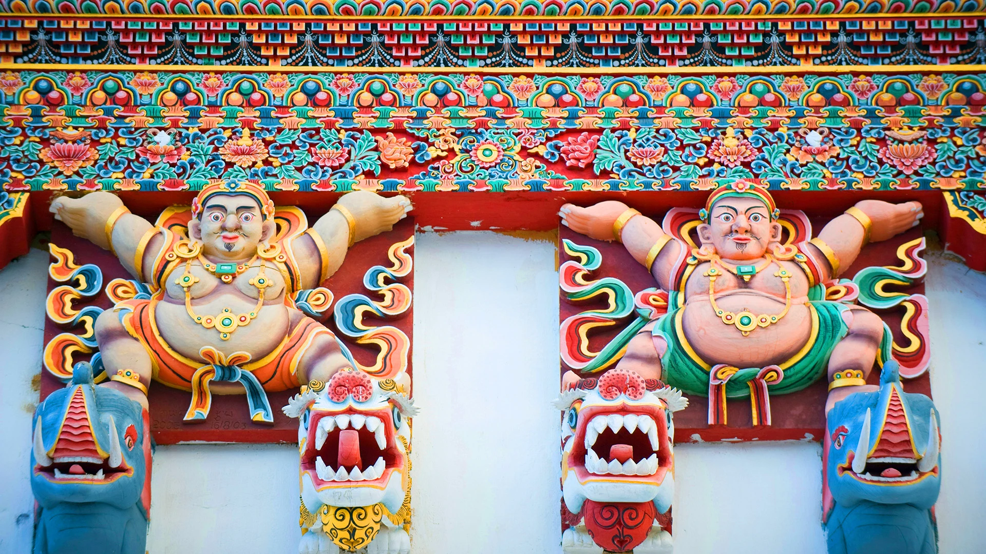 Painted Figure on Gangtey Monastery Bhutan