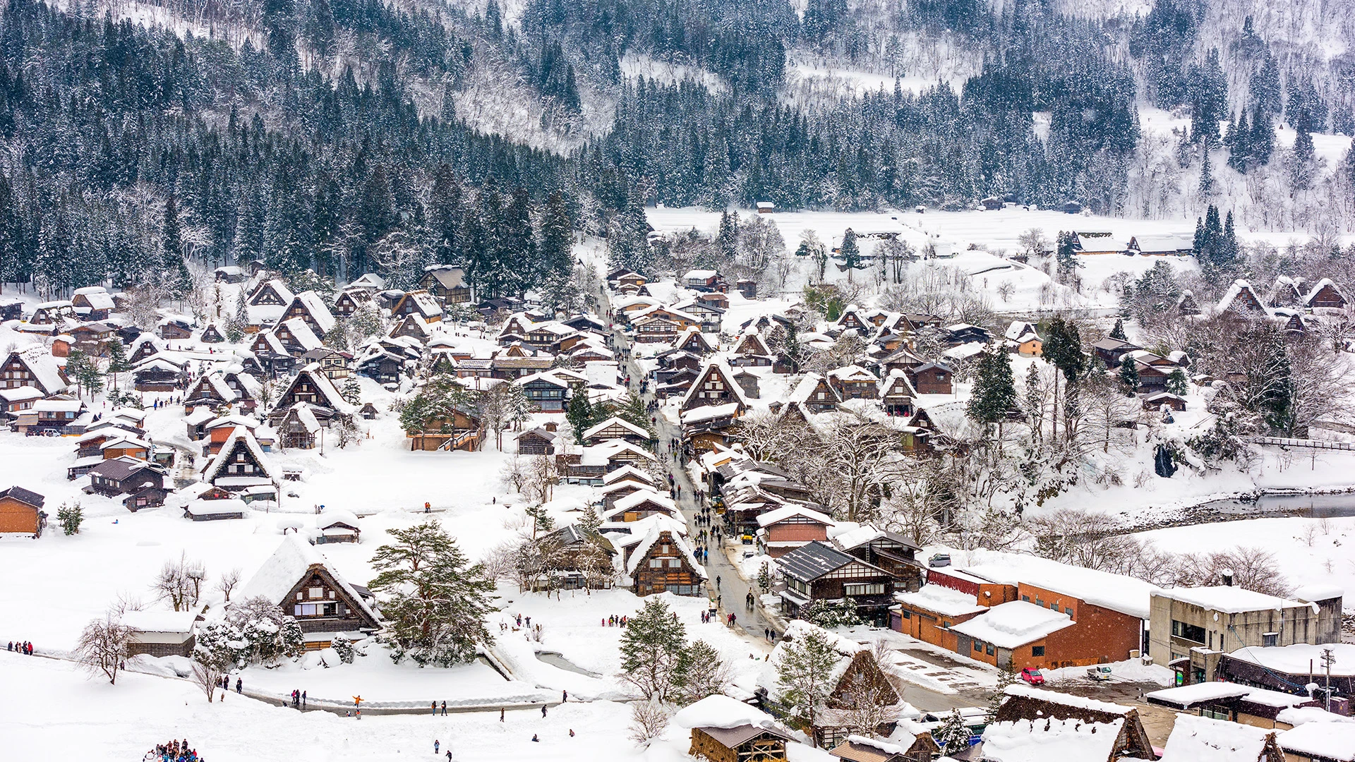 UNESCO-listed Villages Shirakawago Japan Winter