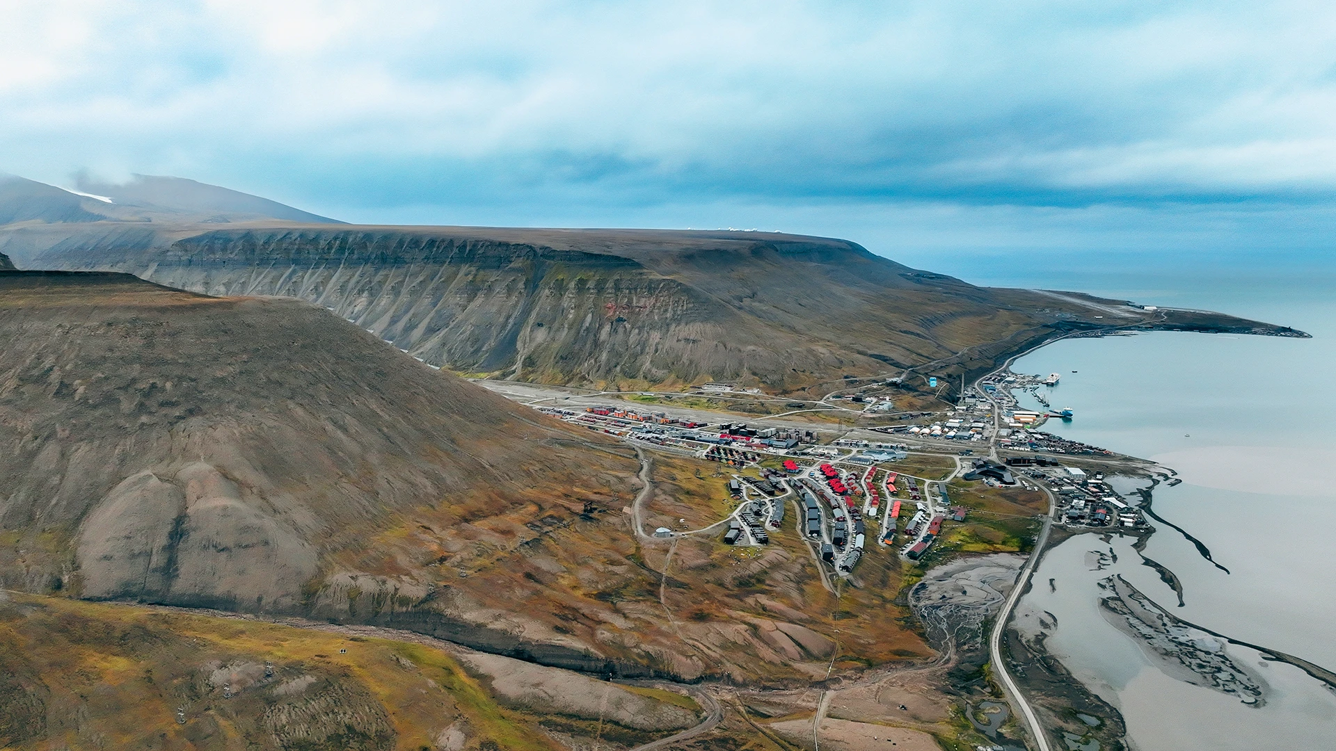 Aerial view of Longyearbyen, Svalbard