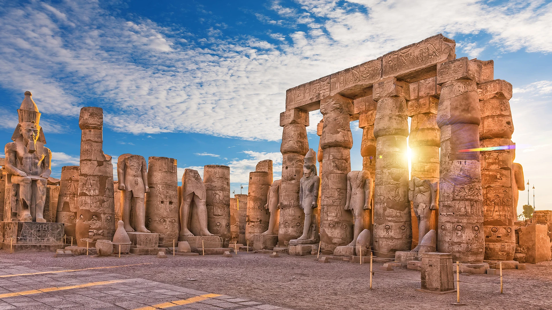 Ancient Luxor Temple, Standing Ramses II statues, Egypt