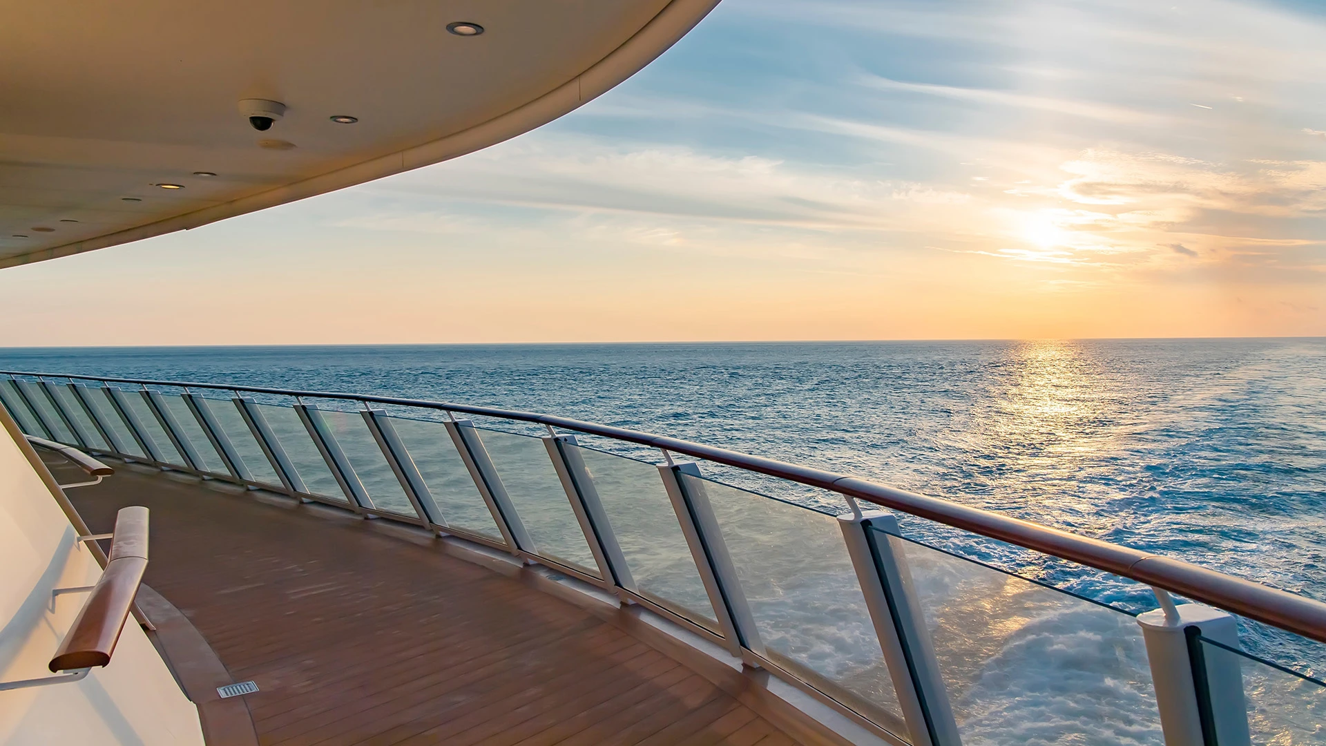 At sea