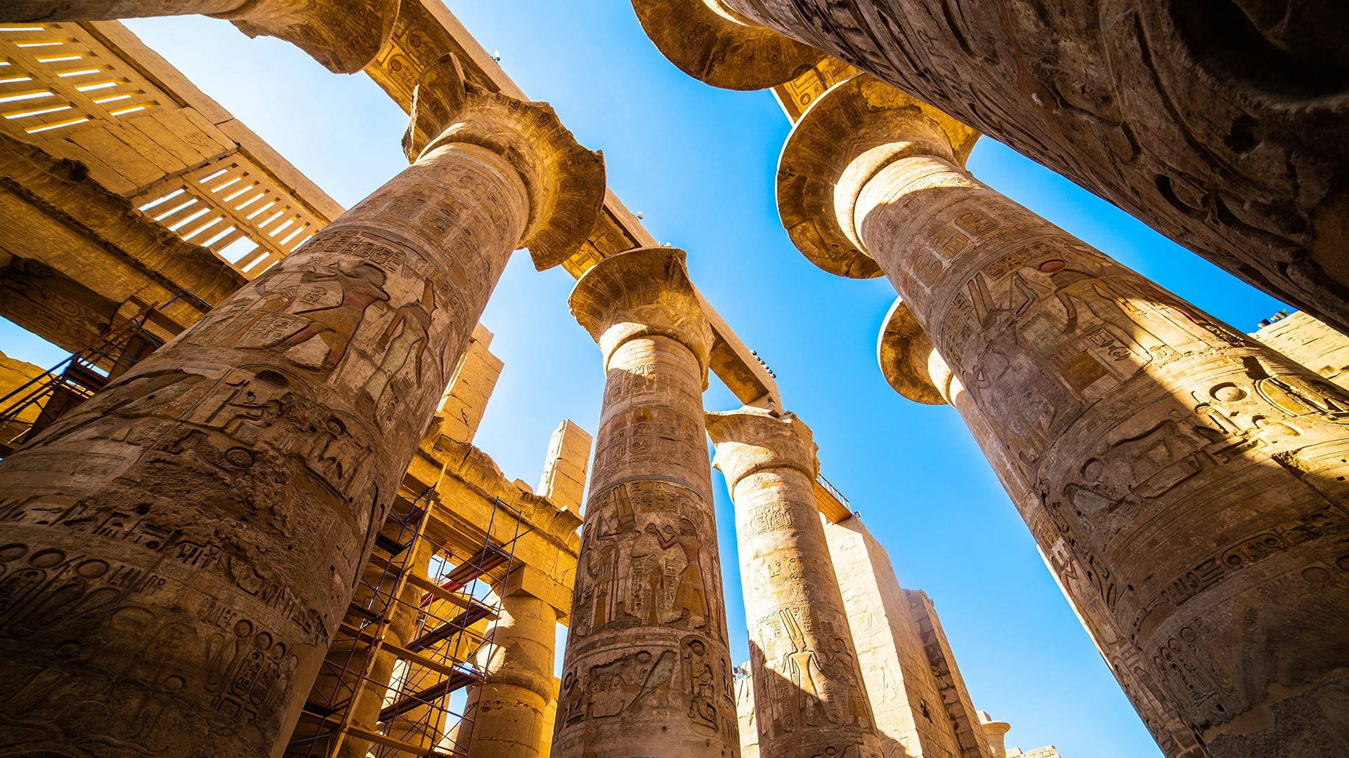 The towering columns of Karnak Temple