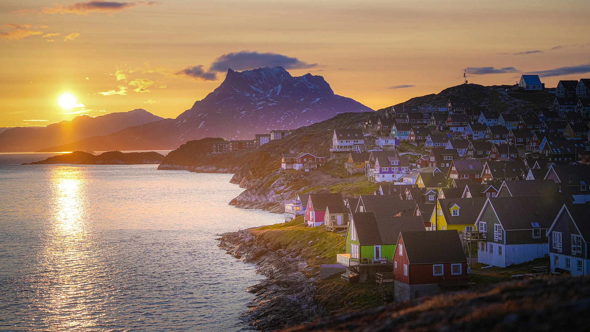Midnight Sun in Nuuk Greenland