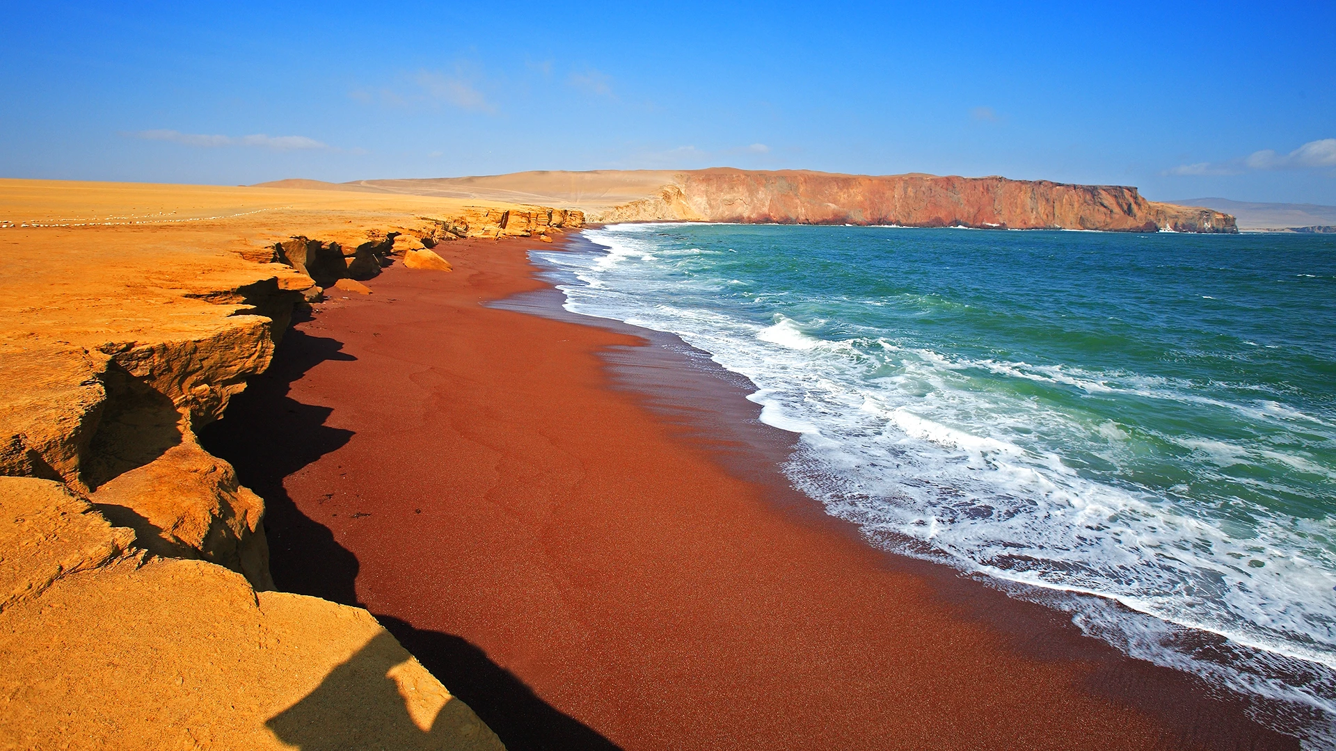 Playa roja beach at Paracas Natural reserve, Peru