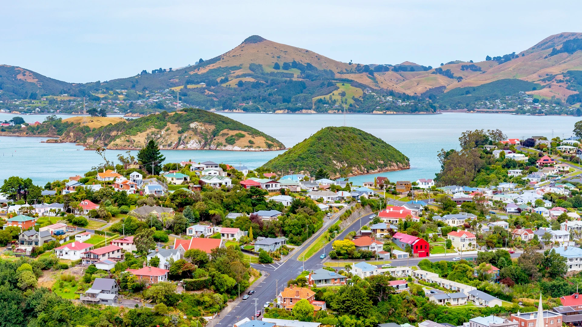 Aerial Port Chalmers Dunedin New Zealand
