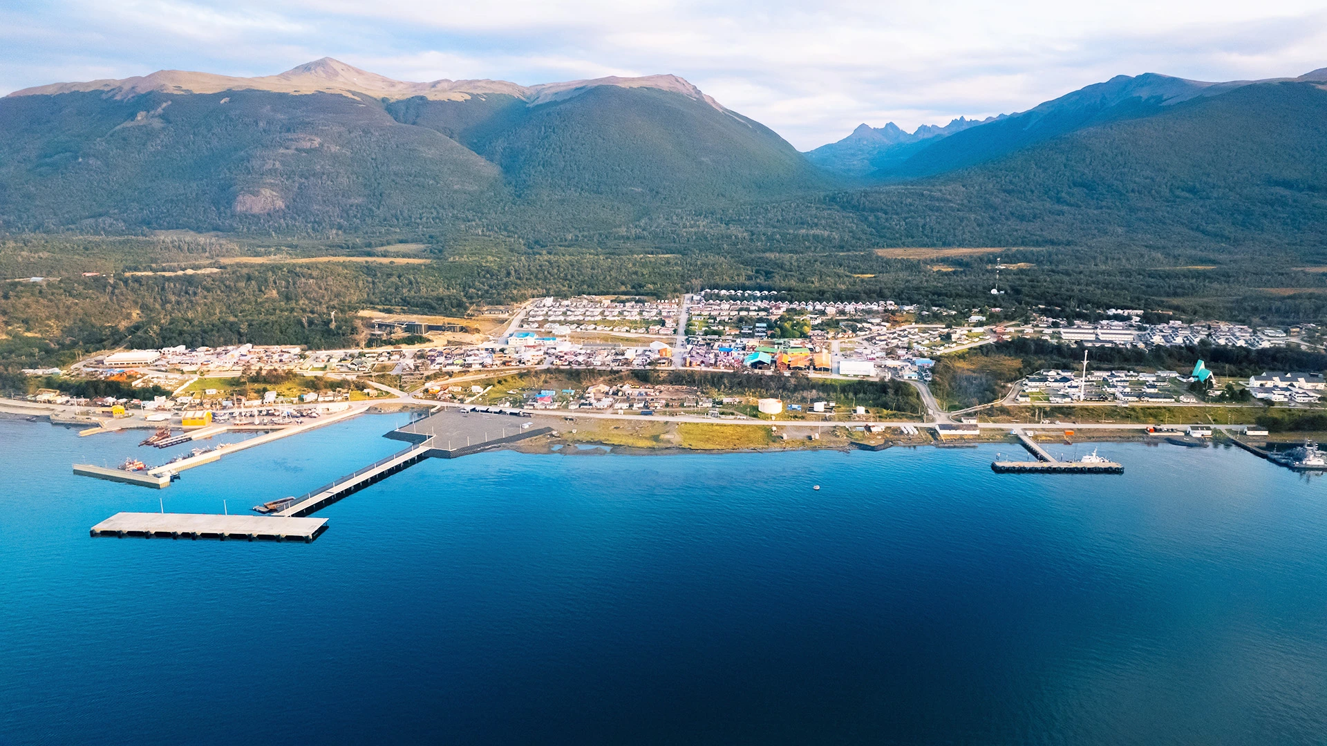 Aerial Puerto Williams Chile