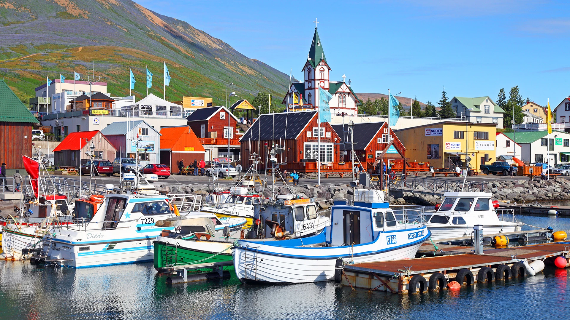 Harbor of Husavik Nordurland Eystra Northeast Island