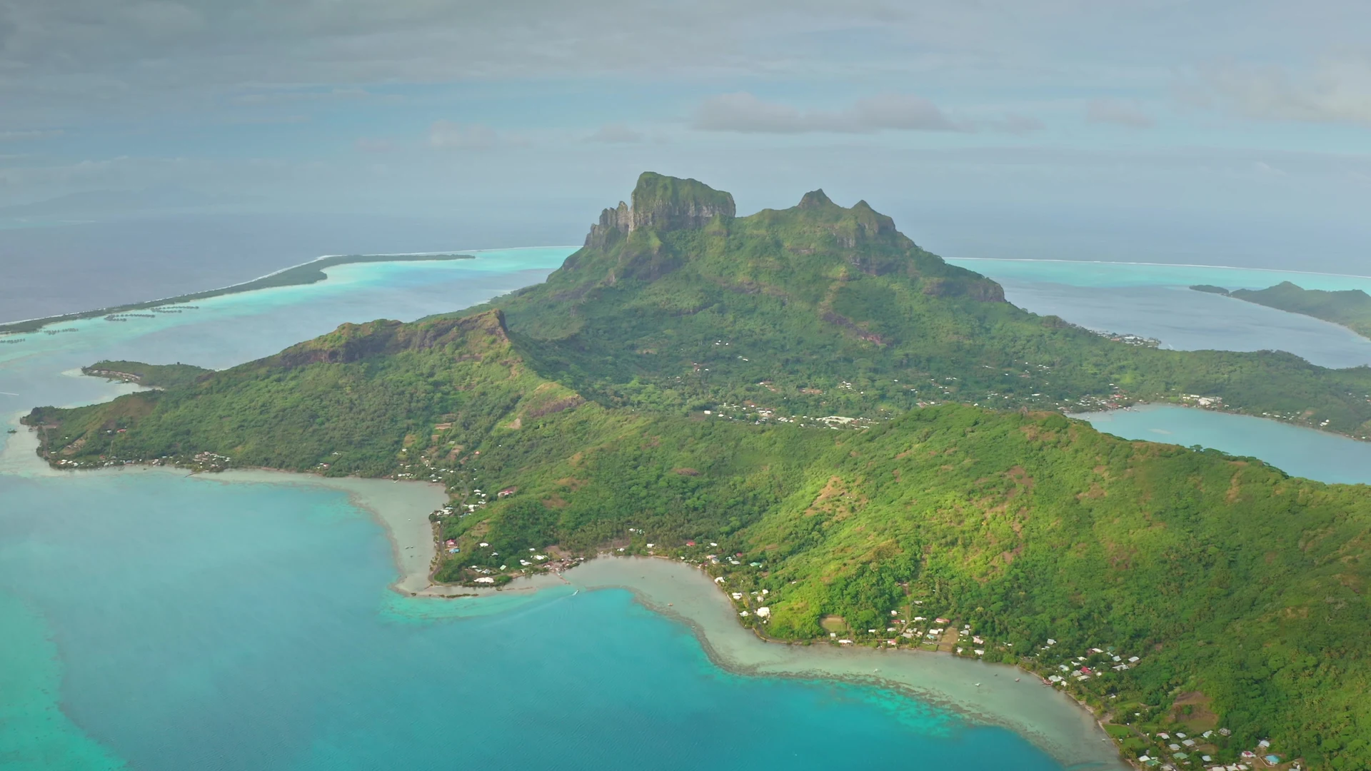 Mount Otemanu above the Bora Bora lagoon, French Polynesia