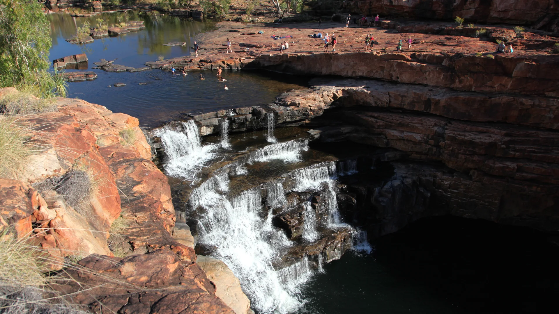 Kimberley waterfall over red terraces