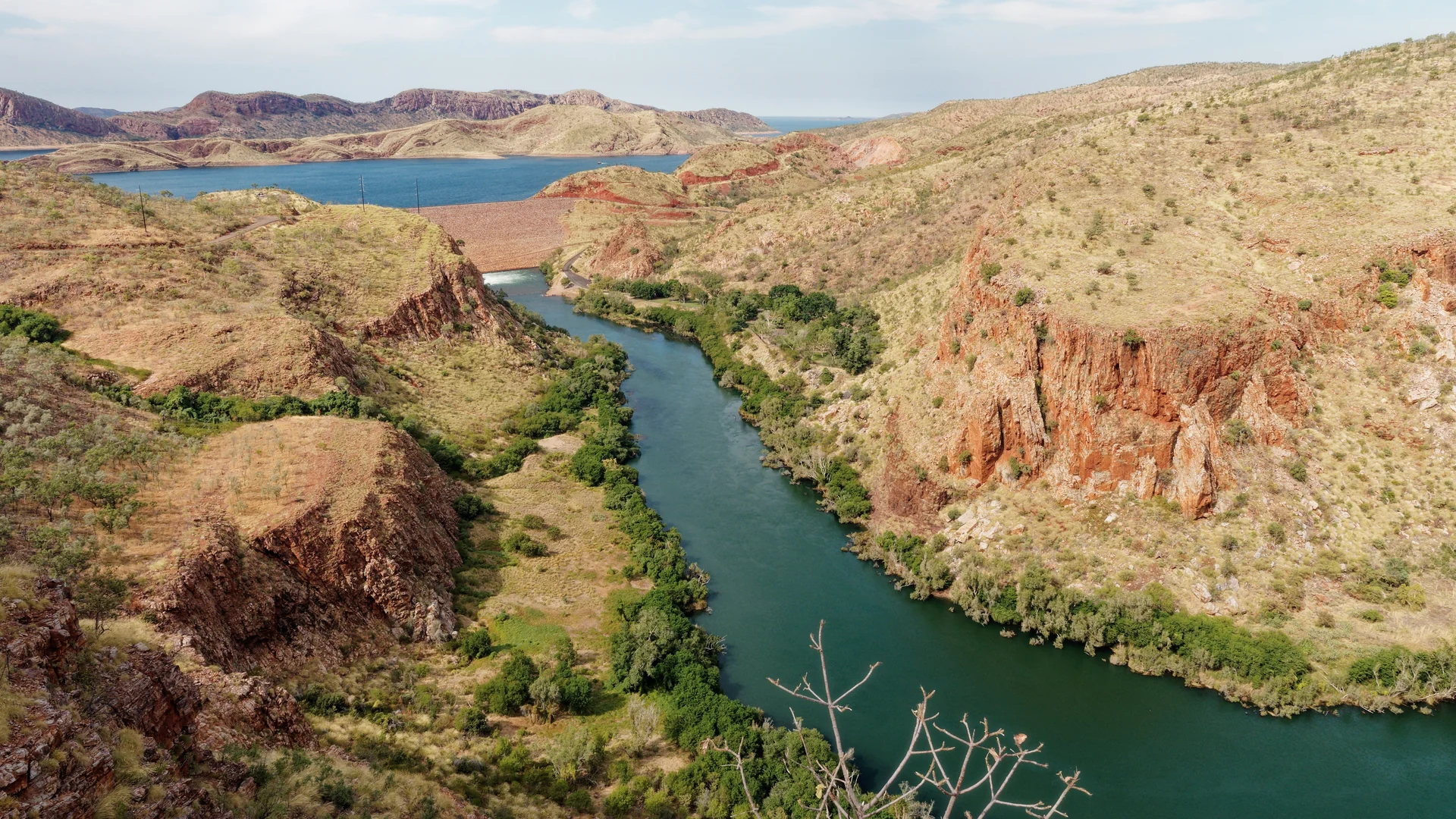 Ord River winding through gorge country