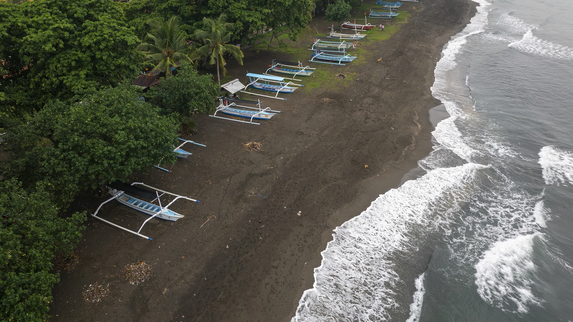 Black-sand beach at Lovina, North Bali