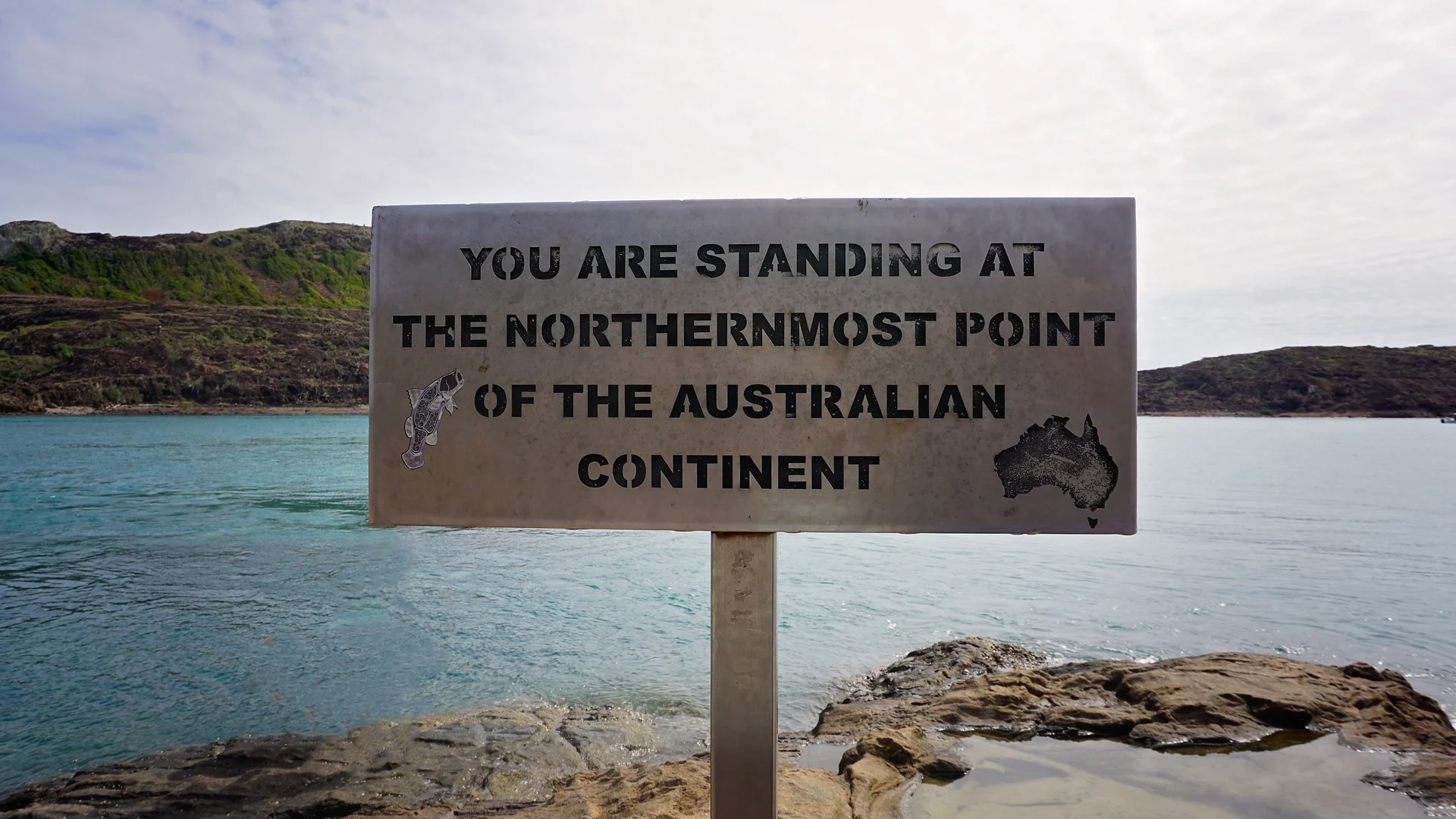 Northernmost point of the Australian continent sign