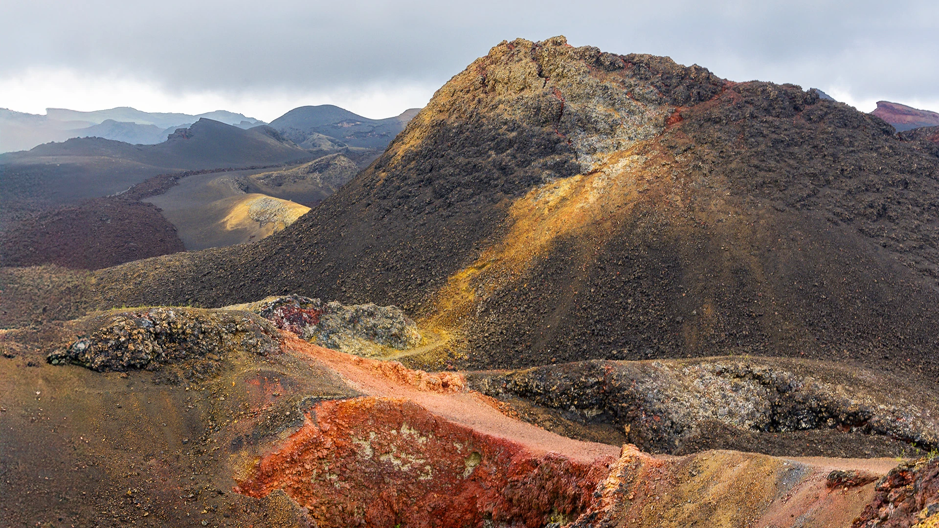 Desert Volcanic Landscape Sierra Negra Volcano Isabela Island Galapagos Ecuador