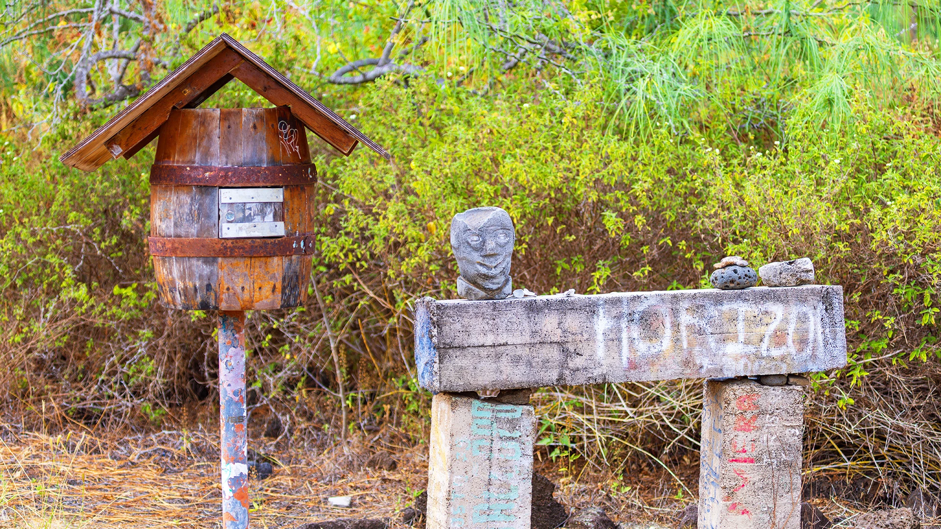 Post Office Bay Floreana Island Galapagos Ecuador
