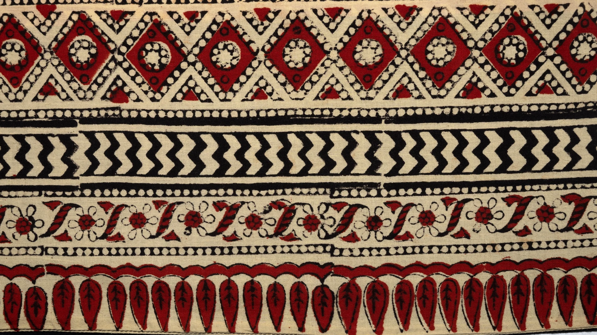 Traditional Indian hand block-printed cotton textile