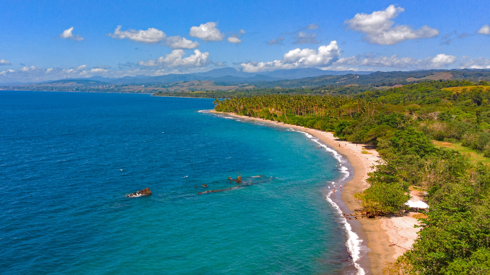 WWII sunken ship on the Guadalcanal coast, Honiara