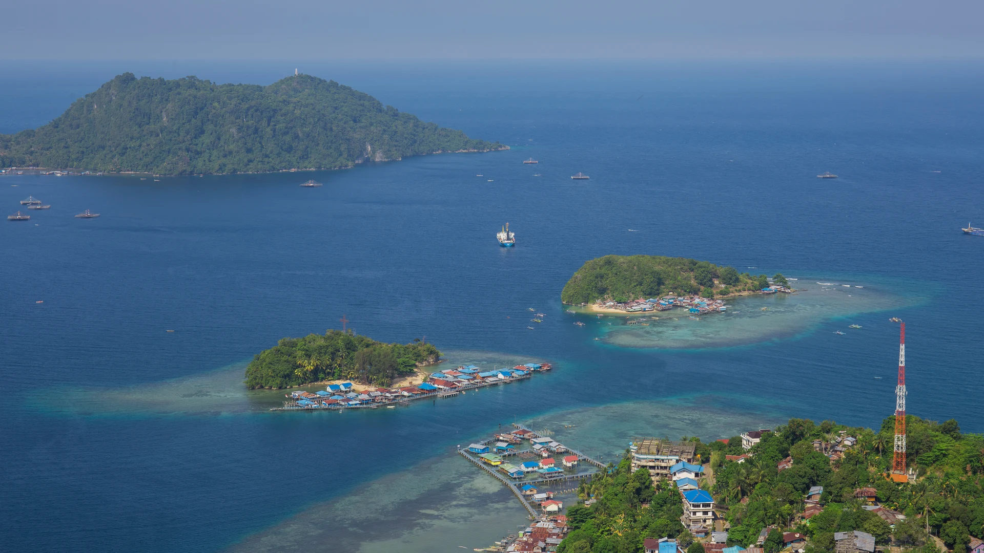Jayapura bay and green hills, West Papua