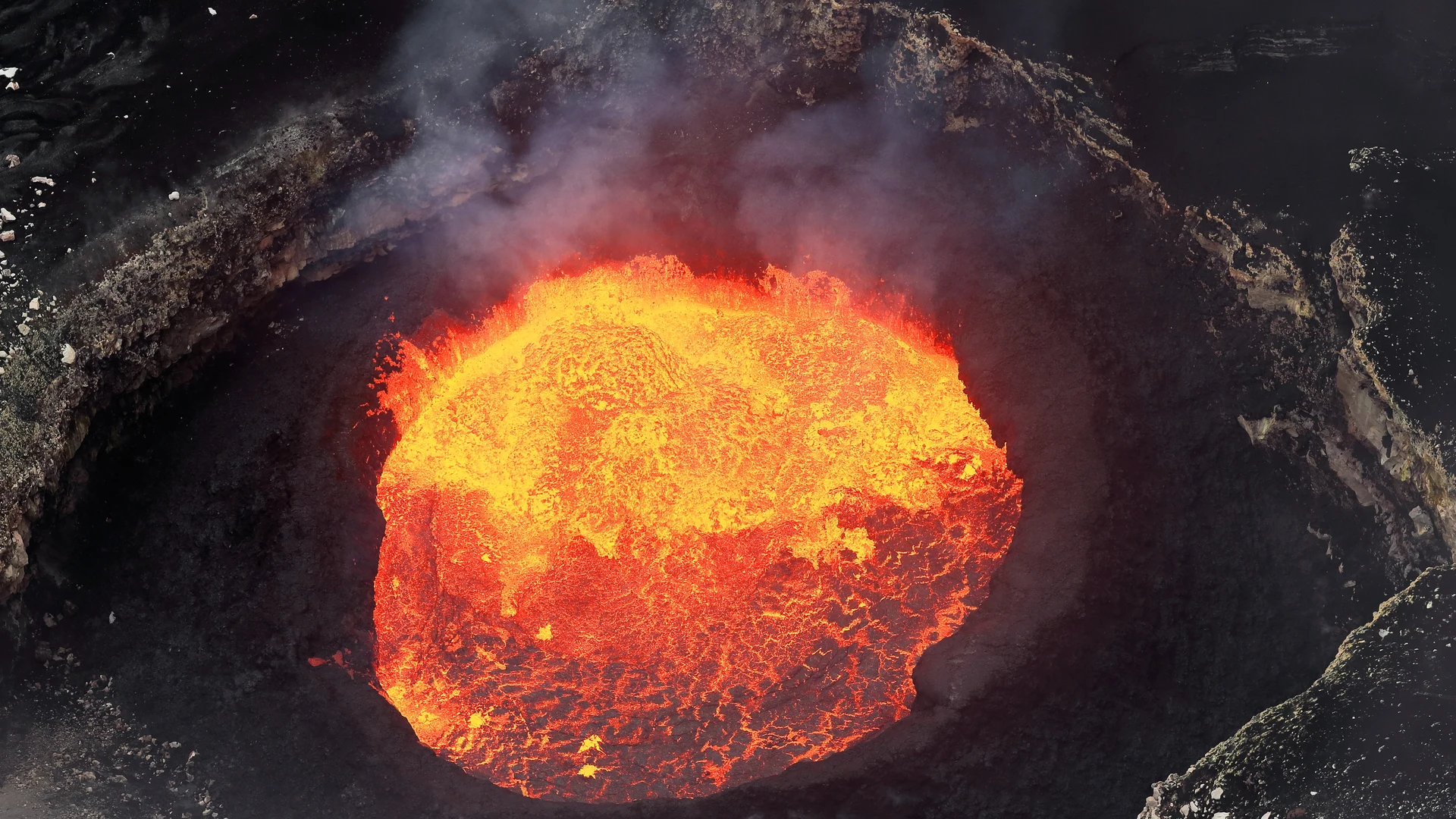 Lava lake in the crater of Ambrym volcano, Vanuatu
