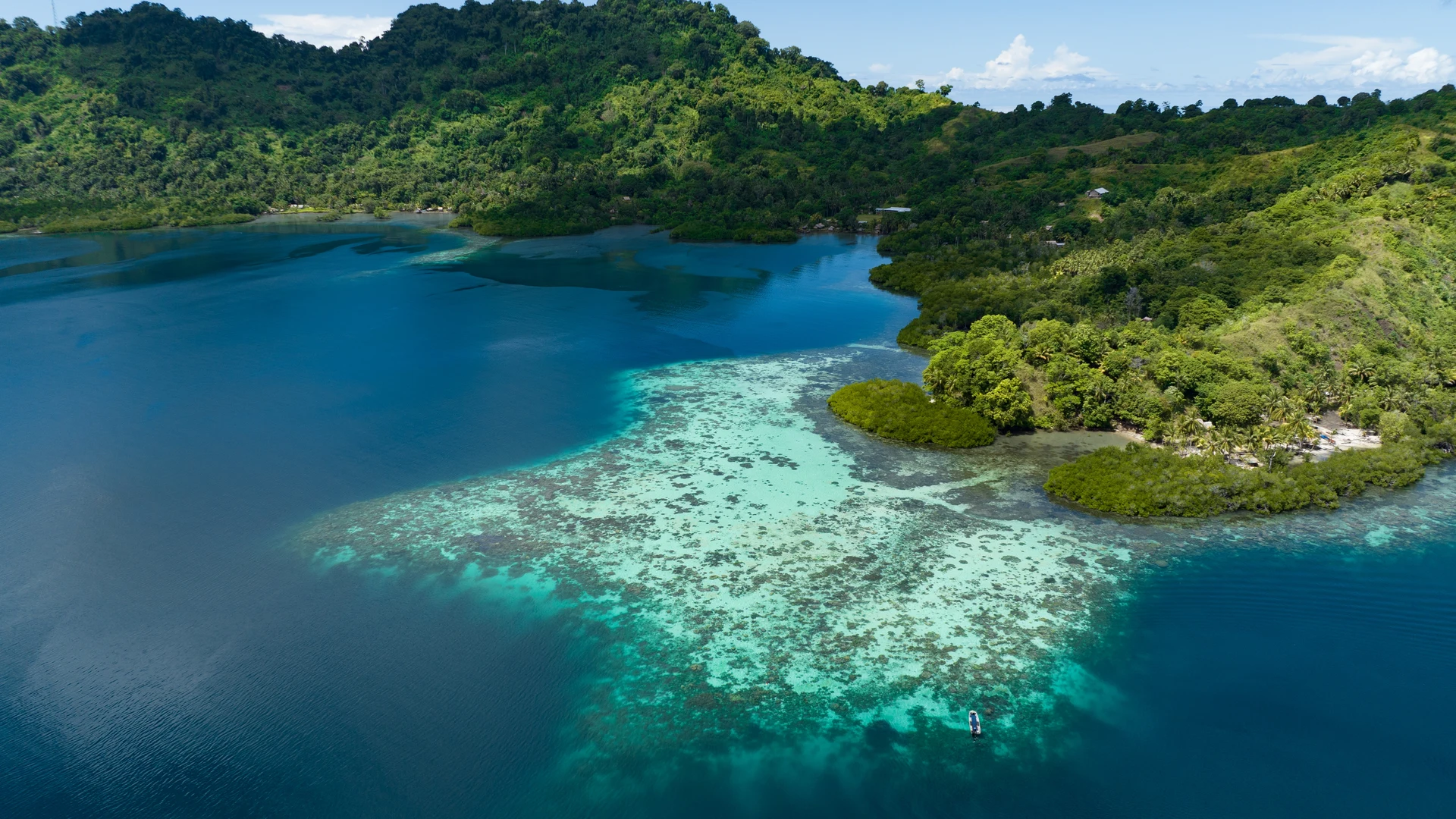 Reef-fringed island lagoon, Solomon Islands